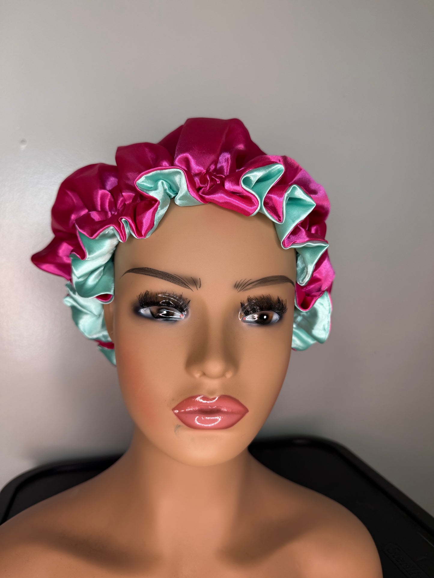 Pink & blue bonnet