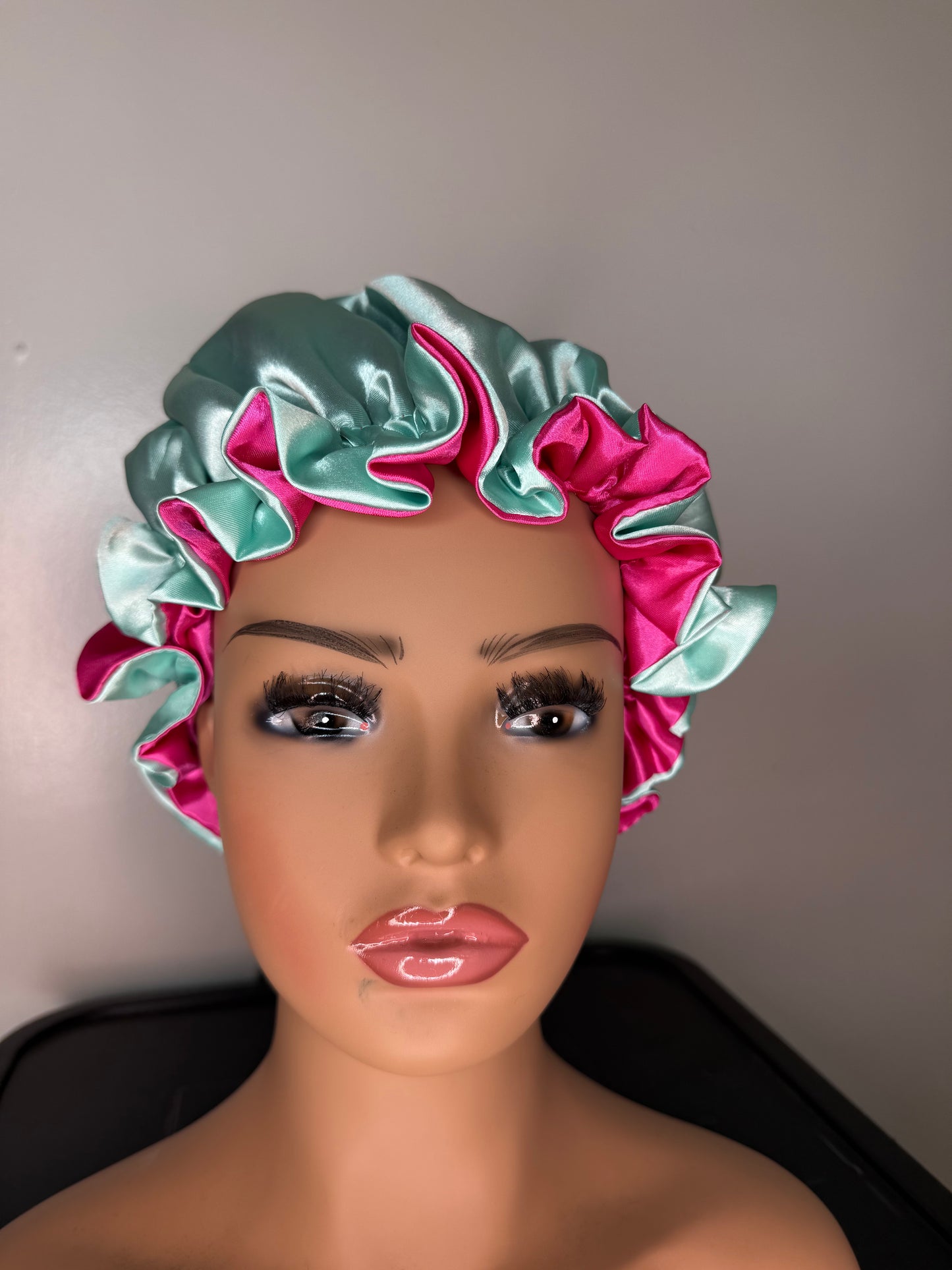 Pink & blue bonnet